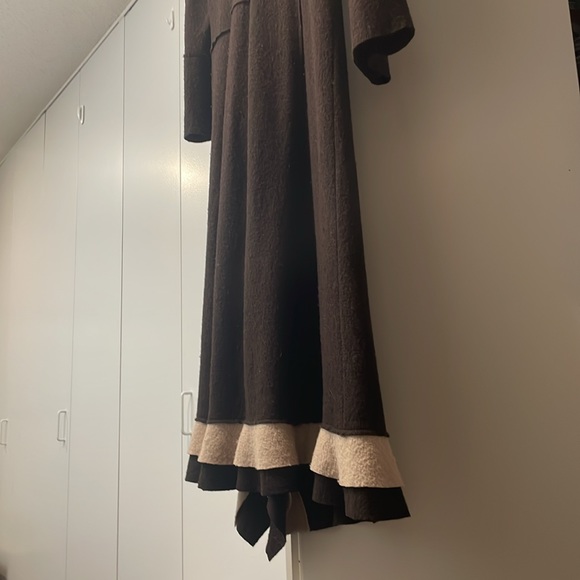Unique Brown Ruffled Duster - Picture 5 of 9